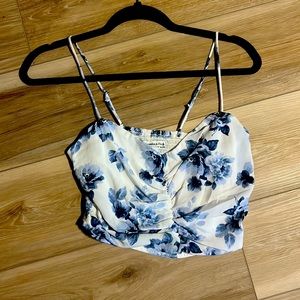 Floral Abercrombie Flit Crop Tank